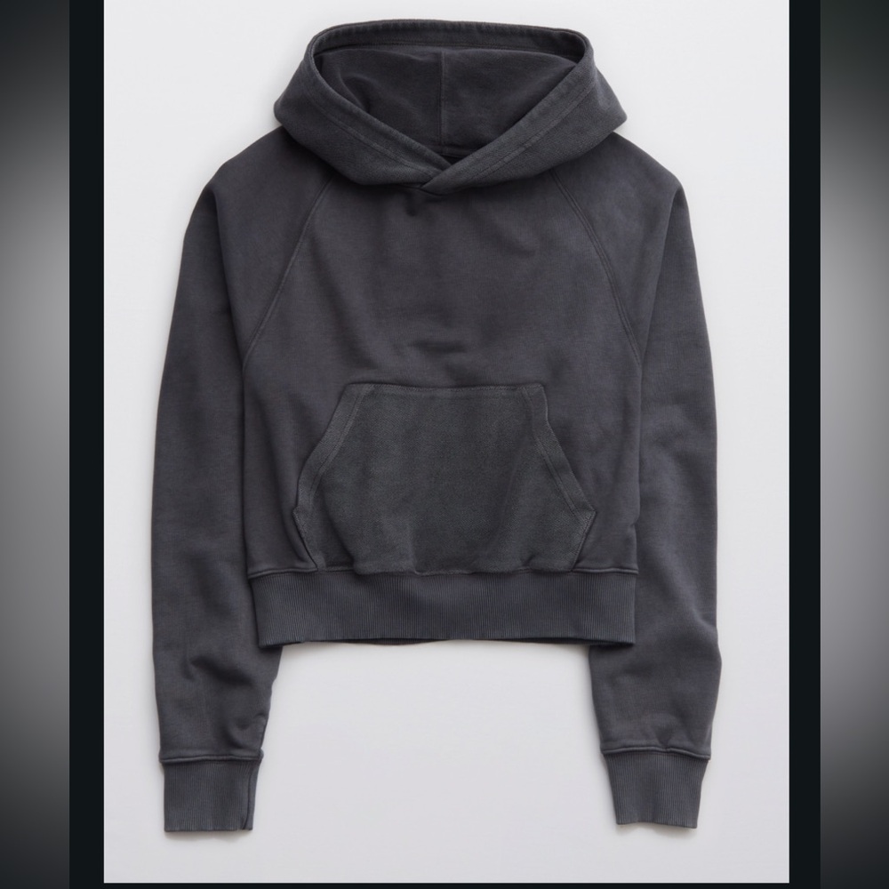 Aerie Luxe Inside Out Cropped Hoodie